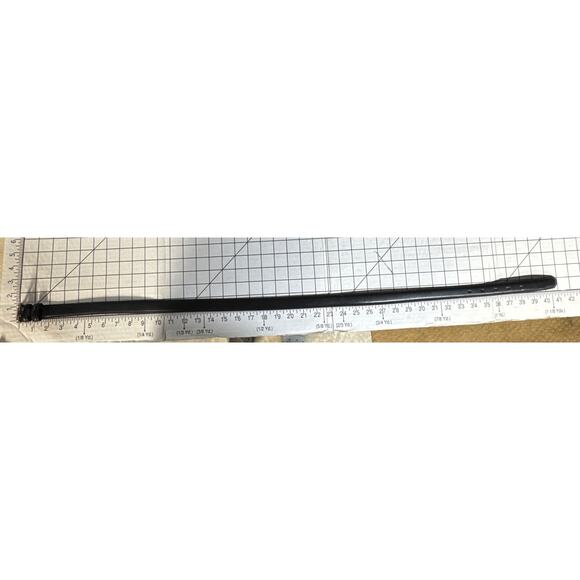 Vintage Black Leather Brass Buckle 1" Wide Dress Belt Men 36" - Picture 8 of 8